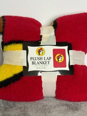 Buc-ees Plush Lap Blanket Soft Sherpa Multicolor Comfort Throw 41 x 57 Inches